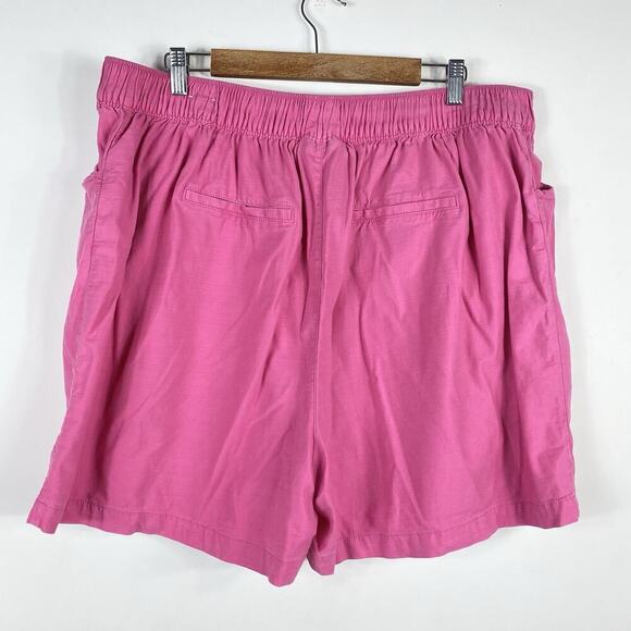 Lane Bryant Plus Size 18 20 Soft Slub Pull On Shorts Pink Drawstring Waist - Picture 4 of 7